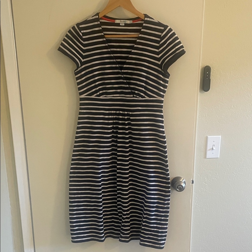 Boden Casual Jersey Dress - Navy/Ivory Stripe